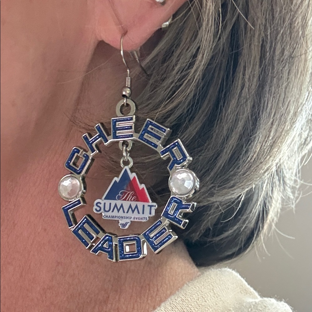 VARSITY ALL STAR CHEER SUMMIT CHEERLEADER OR CHEER MOM EARRINGS - Picture 4 of 5
